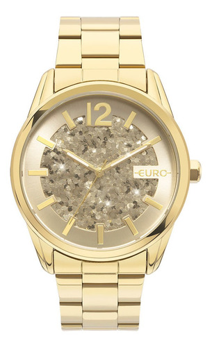 Relógio Euro Feminino Glitz Dourado