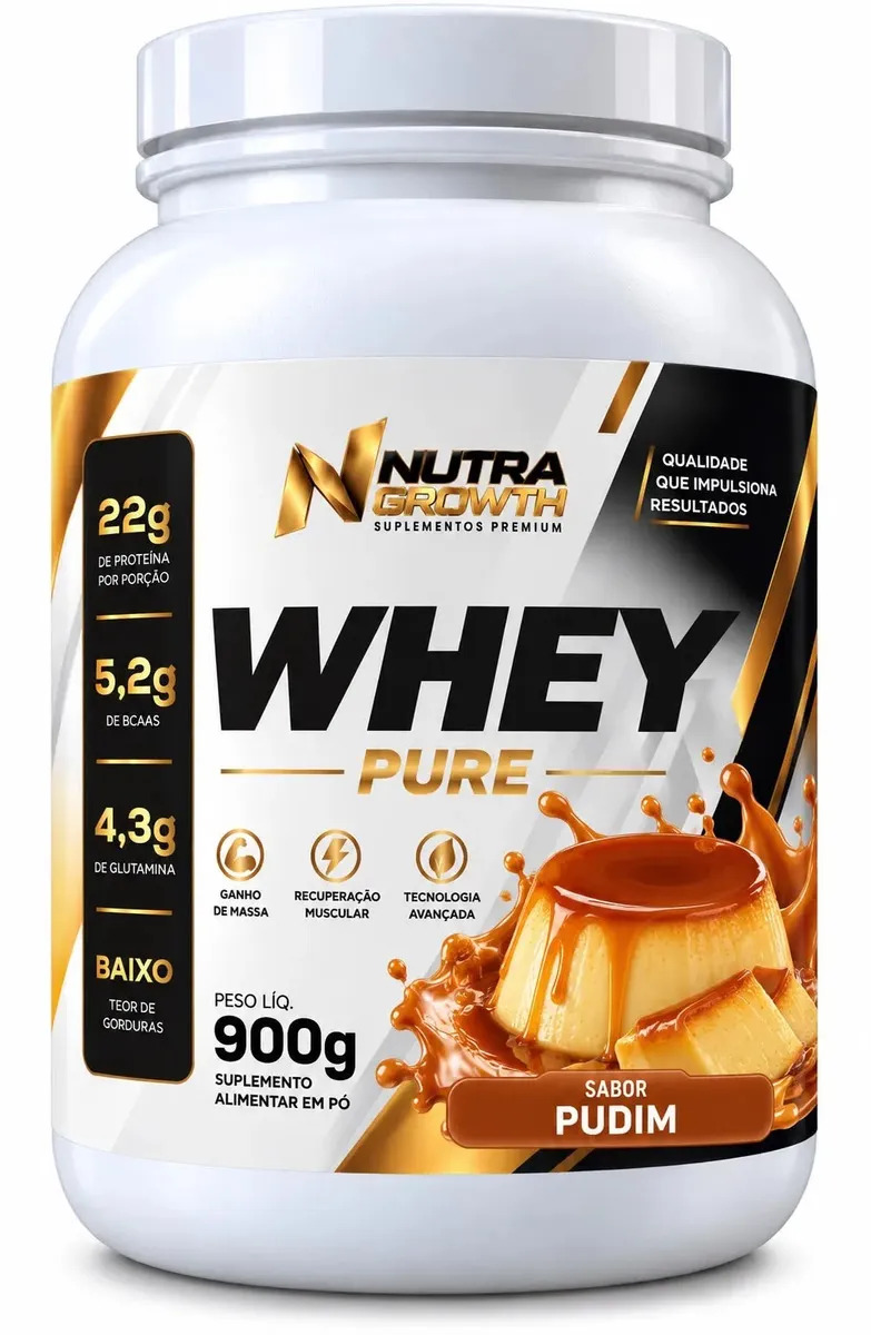 Whey Pure Nutra Growth Pudim 900 g