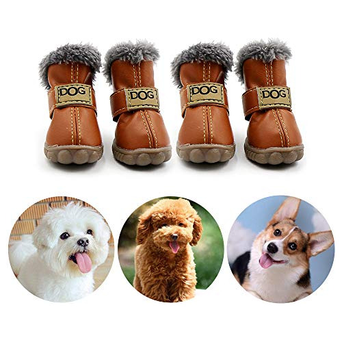 Cmnnq Botas De Nieve Para Perros Pequeños, Zapatos Antidesl