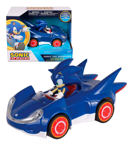 Sonic Pull Back Vehiculo De Carrera Original The Hedgehog Sk