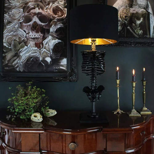 L Lámpara De Mesa Skull, Luz Nocturna, Decoración Gótica