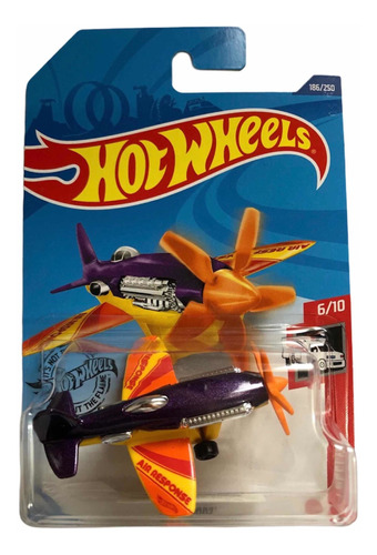 Carrito Hotwheels Avión A Escala Mad Propz De Colección