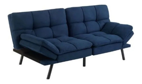 Futon Sofa Cama Azul Diseño Elegante Nuevo