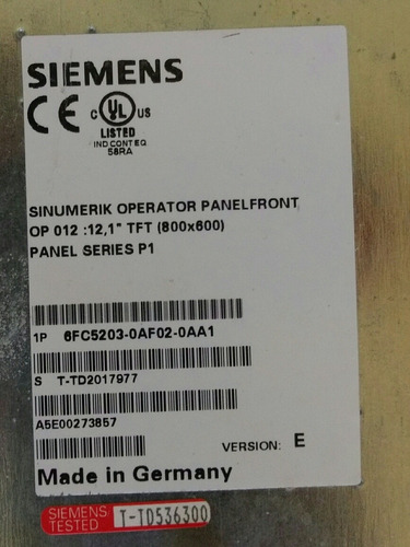 Monitor Siemens 6fc5312-0da00-0aa0, 6fc5203-0af02-0aa1 (Usado)