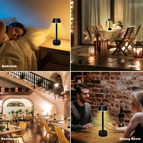 Lámpara De Mesa Inalámbrica, Luz Led De Escritorio Con Bater