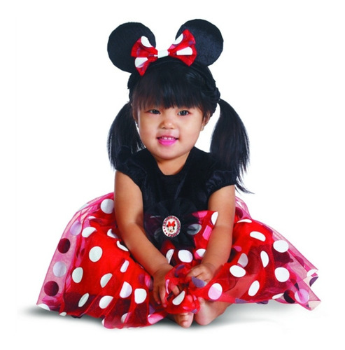 Disfraz Infantil De Minnie Mouse Roja Talla 12-18 Meses