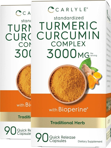 Turmeric Curcumin 3000 Mg Con Bioperine X 90 Caps. Usa