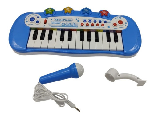 Imagen 4 de 7 de Piano Infantil Teclado Musical Con Microfono Sonido Y Luces