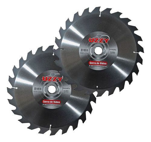 Kit 2 Discos De Serra Vídea Circular 350 X 30/25mm 24 Dentes