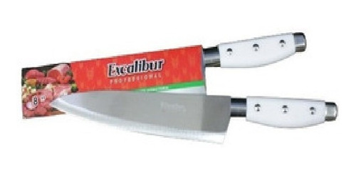 Cuchillo Chef 8 Cocina Hoja De Acero Excalibur Pack 2 Unid