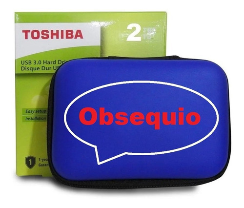 Disco Externo Toshiba 2tb, Usb 3.0, Windows / Mac, Protector