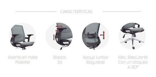 Imagen 7 de 8 de Silla Oficina Escritorio Ergonómico Premium Transpirable