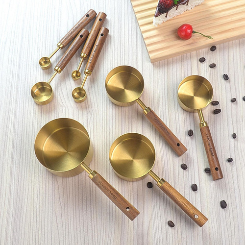 Juego De 8 Tazas Medidoras Y Cucharas, Apilables Para