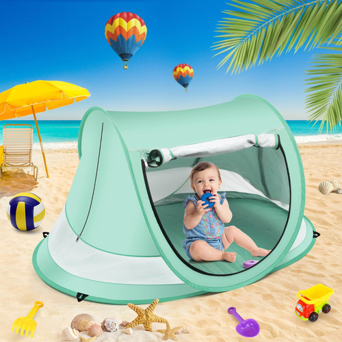 Carpa De Playa Para Bebés Kapeazo, Grande, Plegable, Con Mos