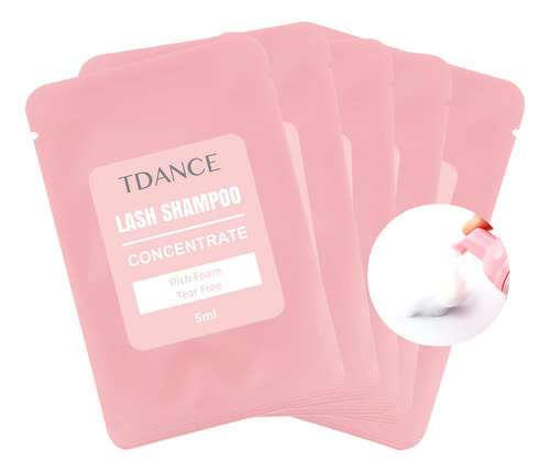 Tdance Champu Concentrado Para Extensiones De Pestanas, 5 Pa