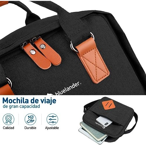 2 Mochilas Escolar Para Laptop Antirrobo 3 Piezas Casual Color Negro Diseño de la tela Lisa