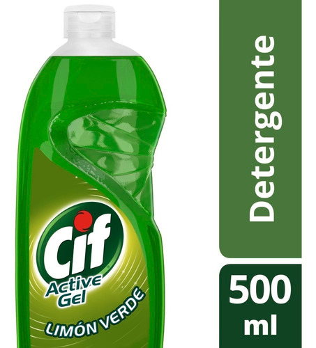 Imagen 3 de 4 de Detergente Cif Concentrado Active Gel Limon Verde X 500ml