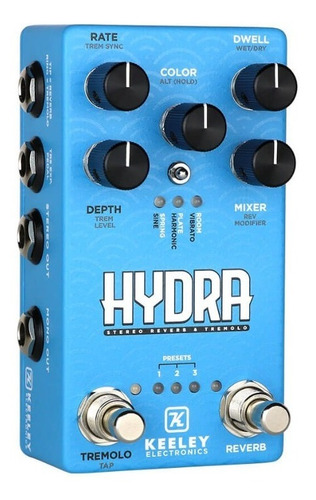 Imagem 2 de 6 de Pedal Keeley Hydra Stereo Reverb & Tremolo Shimmer Usa