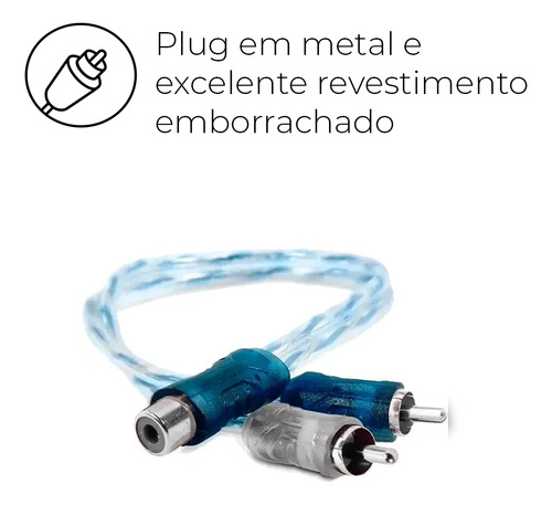 Cabo Y Azul/prata 4mm Linha Svart 1macho 2 Fêmeas Automotivo