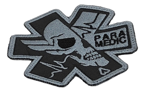 Parche Bordado Paramedico Tactico Con Contactel De 8 X 8