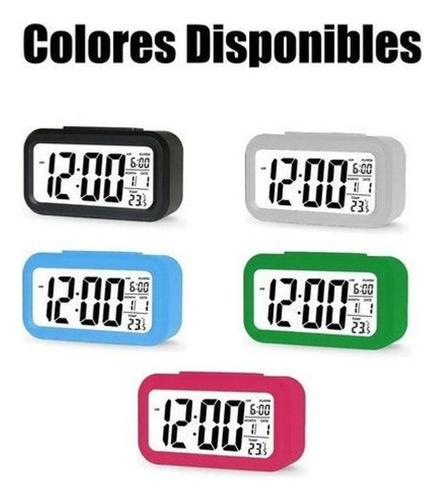 Reloj Despertador Digital Luz Temperatura Fecha Lcd