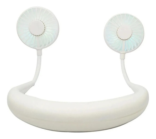 Ventilador Portátil De Cuello Recargable Usb 3 Velocidades Color Blanco