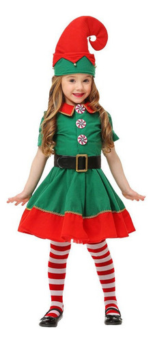 Disfraz Navideño Para Niñas Elf, Disfraz De Papá Noel