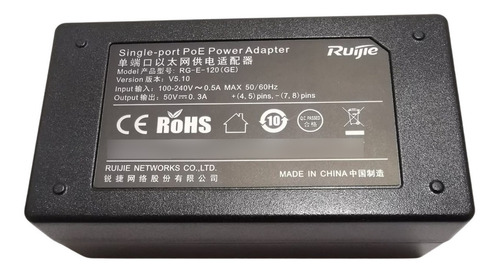Imagen 3 de 3 de Adaptador Poe Ruijie Rg-e-120ge 50v 0.3a