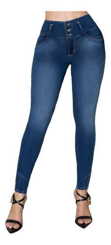 Jeans Pantalón Colombiano Mujer Mesclilla Push Up 006