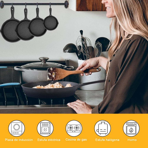 8pcs Sartenes De Hierro Fundido Skillet Set De Sartenes