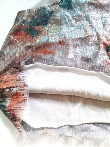 Musculosa T.m ,lentejuelas Semi Brillo Estampa,forrada