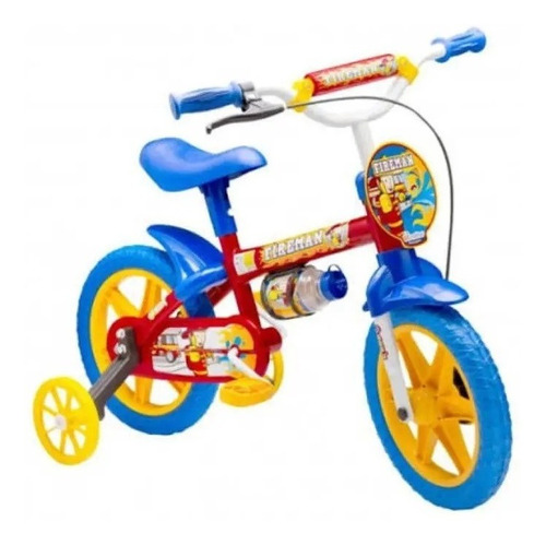 Bicicleta  Infantil Nathor Fireman Aro 12 C/rodas Auxiliar