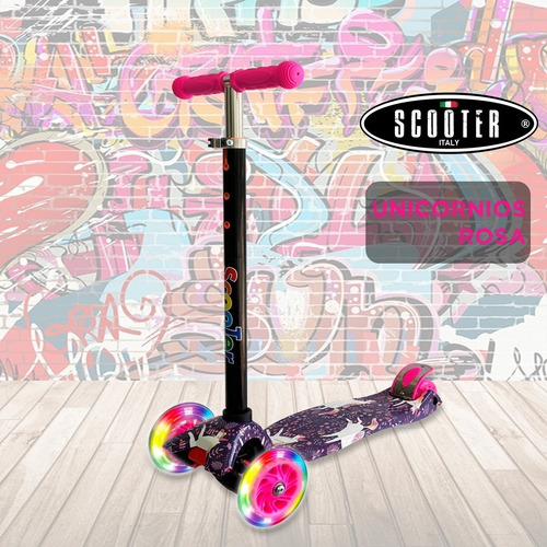 Imagen 5 de 7 de Monopatin Scooter 4 Ruedas Graffiti Luces Reforzado Palermo