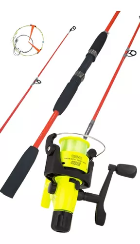 Kit De Pesca Caña + Reel + Caja Completa Accesorios Rio