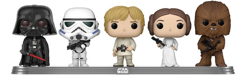Set 5 Figuras Star Wars Funko Darthvader Luke Leia Chewbacca