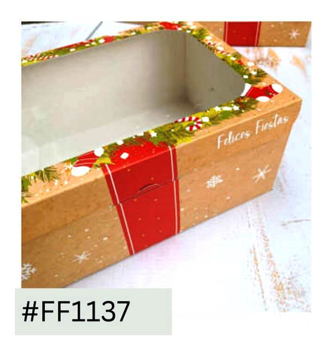 Caja Estampada Felices Fiestas.- 5 Soles Cotillón