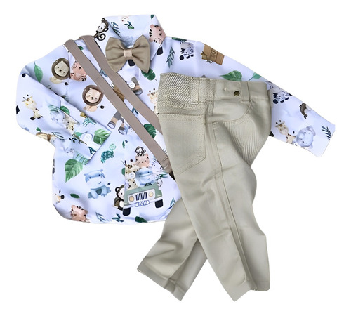 Roupa Safari Baby Conjunto Manga Longa Calça Inverno Frio