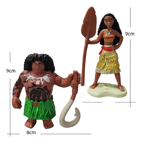 Set 10 Figuras Personajes Disney - Película Moana 2 - Maui