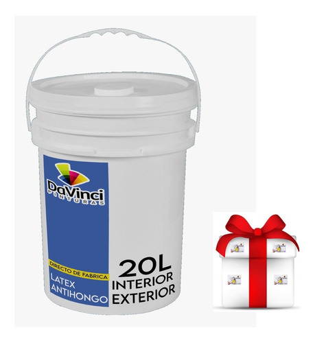 Pintura Latex Interior Ext Antihongos 20kg Davinci + Regalo