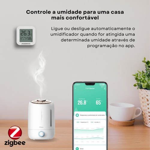 Sensor Zigbee Para Temperatura E Umidade Com Display Stu-zbd