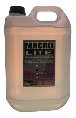 Liquido Maquina De Humo Macrolite Fuerte Full 5 Lts Premium