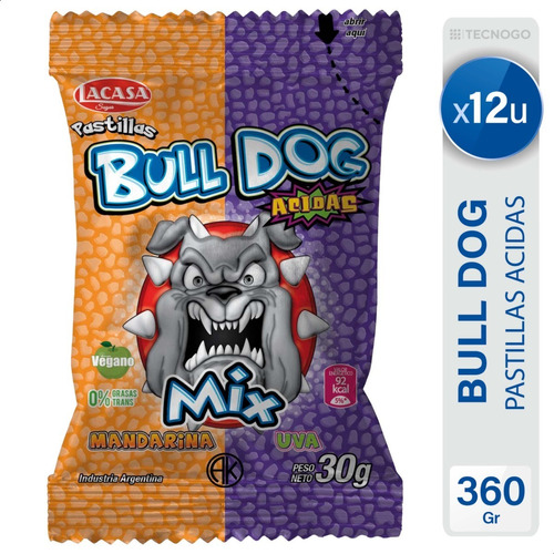 Pastillas Bull Dog Acidas Mandarina Y Uva - Mejor Precio