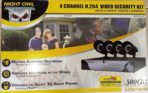 Kit 4 Camaras De Seguridad Night Owl 720  + Dvr 4 Canales