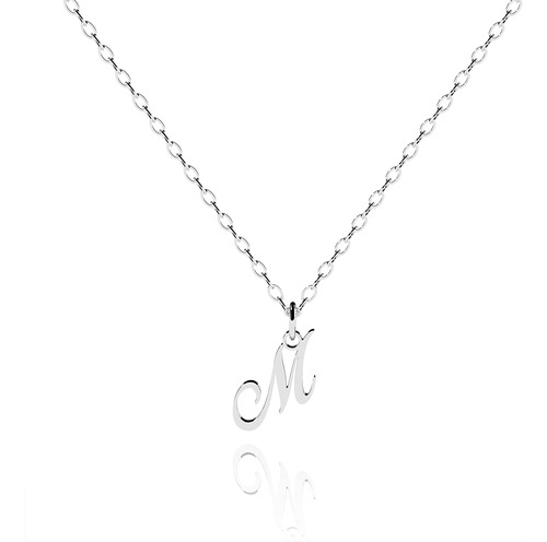 Collar Con Colgante De Letra A-z De Plata Sincera Para Mujer