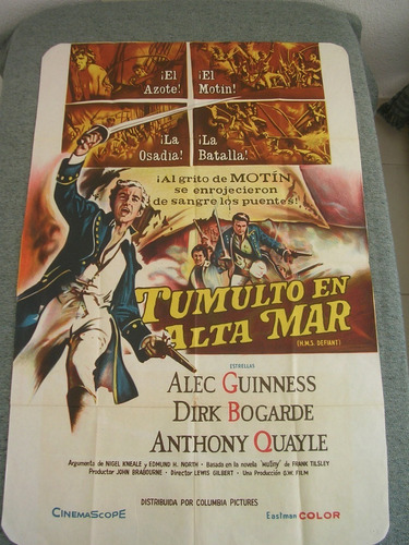 Afiche Cine Tumulto En Altamar 1962 Guinness Bogarde Quayle