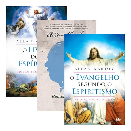 Kit Estudo 03 Livros: O Evangelho Segundo O Espiritismo, Livro Dos Espíritos E Valiosos Textos Da Re: Não Aplica, De : Allan Kardec. Editorial Ide, Capa Mole Em Português, 2020