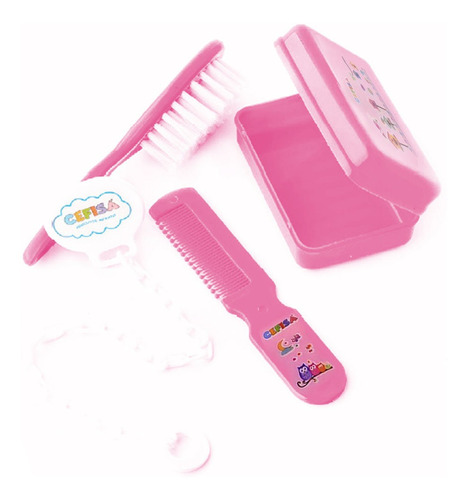 Kit de cuidado para bebês Cefisa Kit Banho Luxo + Brinde rosa - x 4
