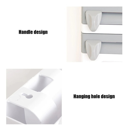 Imagen 4 de 10 de Dispensador Cocina Soporte 4 En1 Rollo Papel Nova Film Alusa
