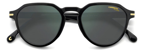 Anteojos De Sol Polarizados Carrera Carrera 314/s 20637080750q3 Chico, Diseño Mirror Con Marco Color Negro, Lente Verde De Poliamida Espejada, Varilla Negra