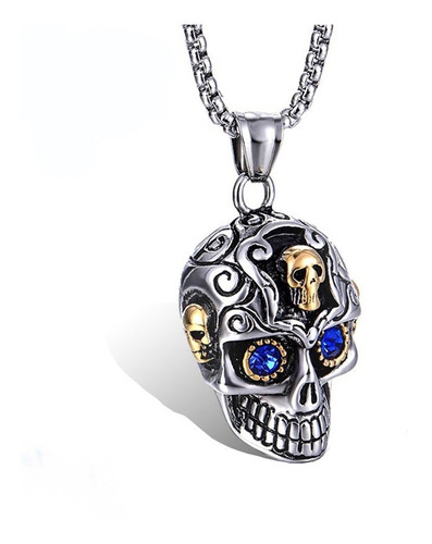 Calavera Collar De Acero Inoxidable Amuleto Leyenda